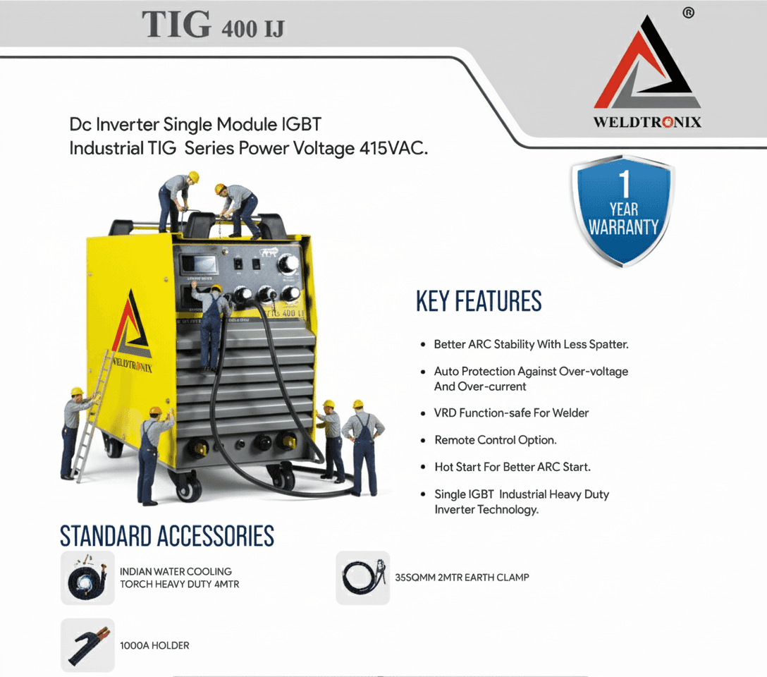 TIG 400 IJ Precision Welder - Welding Machine Bangalore
