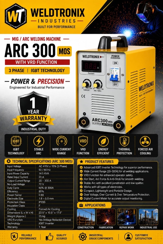 ARC 300 MOS MIG / ARC Welding Machine With VRD Function - View 1