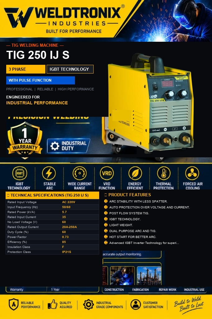 TIG 250 IJ-S Single-Phase TIG Welding Machine - View 1