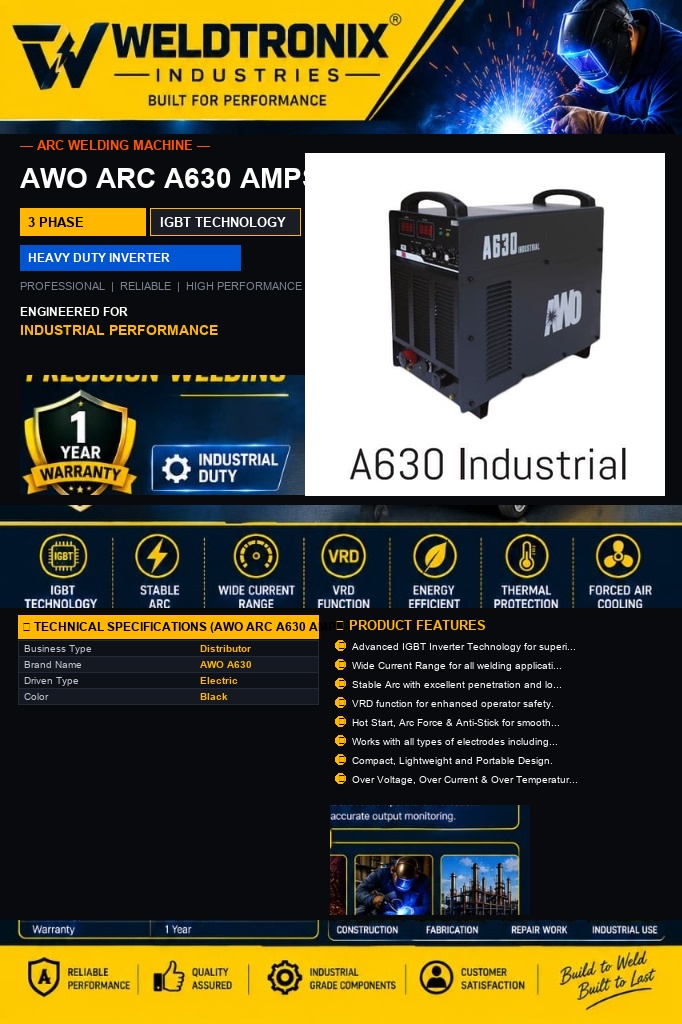 Awo ARC A630 A Industrial Welder - Welding Machine
