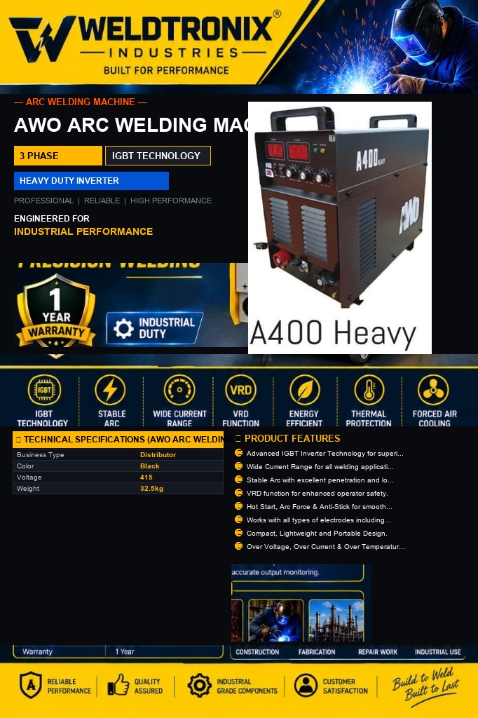 Awo A400 Heavy ARC Welder - Welding Machine