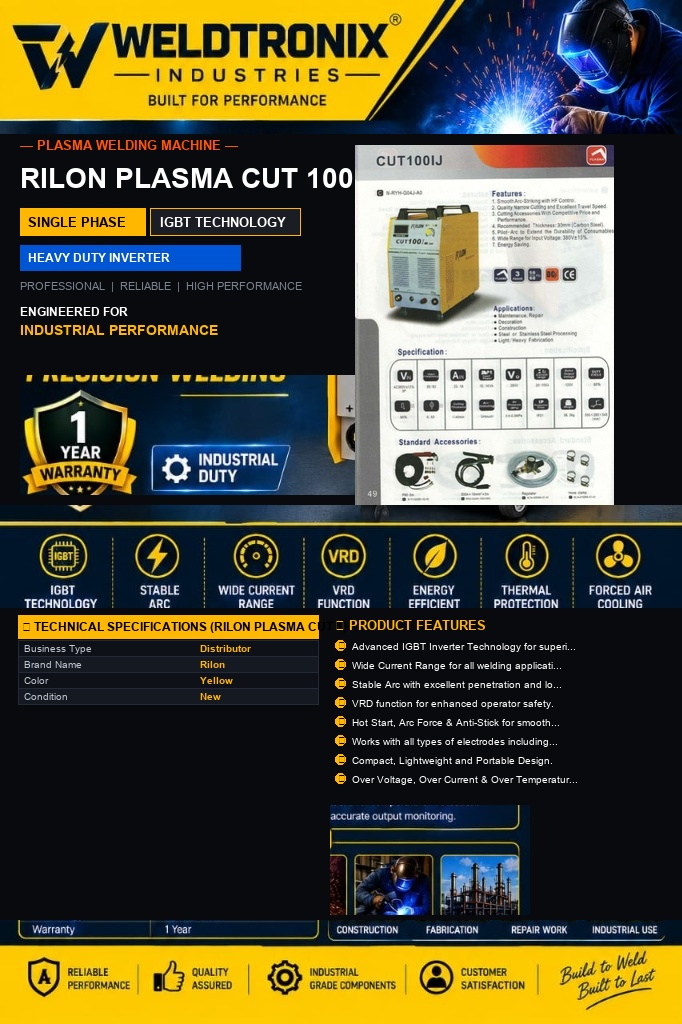 Rilon Plasma Cut 100 Machine - Welding Machine